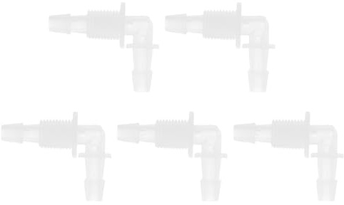HEROFFIX 5 Stück Aquarium Kunststoff Schlauchstutzen 1/4 Schlauch ID G1/4 Gewinde Ellbogenverbinder Aquarium Tank Luft Pumpe Schlauchverbindungen Klar PP