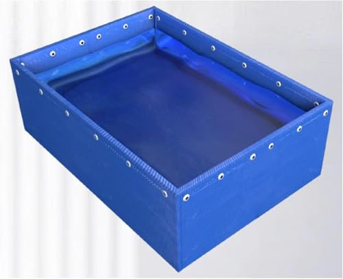 Segeltuch-Fischteich für Wasserspeicherung und Aquakultur, Pflanzen-Plane, Aquarium für Garnelenzucht (2 x 2 x 1 m), langlebig und einfach aufzubauen, rahmenloses Design für bequeme Nutzung