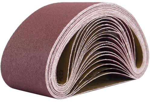 75X457MM Sanding Belt - Sander Belts Set(3 Each of 80/120/150/240/400 Grits) Sanding Belts Assorted Pack for Belt Sander, Sharpening, Grinding, Stripping, Derusting (15 Pack)