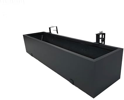 Casaflora Balkonkasten Linea inkl. Befestigung für Geländer, schwarz 80x25x20