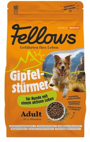 Fellows Gipfelstürmer Trockenfutter für Hunde – Hochwertiges Hundetrockenfutter mit Insektenprotein, unterstützt Gelenke, perfekt für aktive Hunde (2 kg)