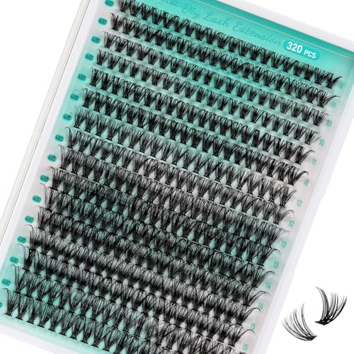 40D 320 Ciglia Individuali, D Curl 9-16mm | 320 U, in ciuffi, per uso personale e domestico
