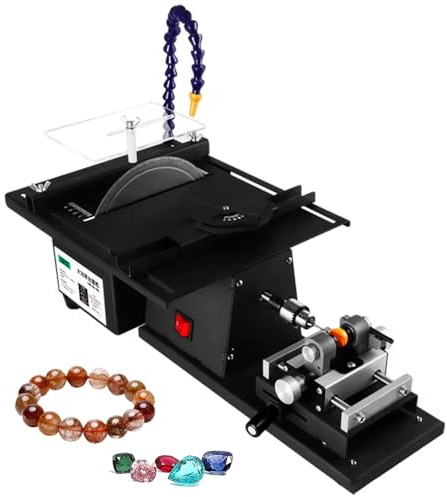 1 sega da banco - Lucidatrice per gioielli da 1850 W, velocità 15000 giri/min, profondità di taglio 45 mm, tornio da banco ad angolo regolabile per taglio, rettifica, incisione, lucidatura e foratura