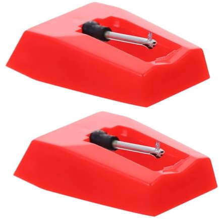 FUTUREORYY 2 Stück Nadel eines Schallplattenspielers Ersatz-Plattenspielernadel plattenspieler nadeln tauschen Ersatznadel für Plattenspieler Stile für Plattenspieler Aluminium rot