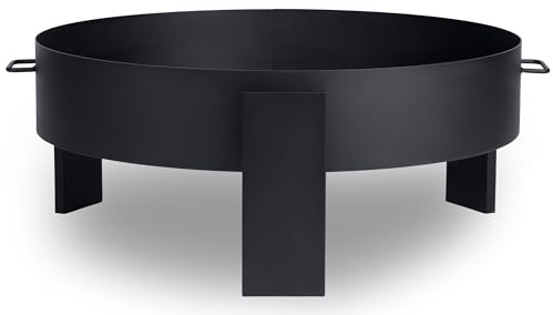 Berdsen Eldskål 80 cm, eldstad, utomhus, brandkorg, trädgård, rostfritt stål, pulverlackerad, svart