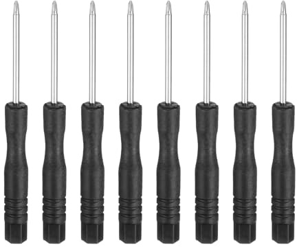 sourcing map Lot de 8 mini tournevis cruciformes PH00 #00 de 7,9 cm de long en acier au carbone avec poignée ergonomique pour réparation de bricolage, noir