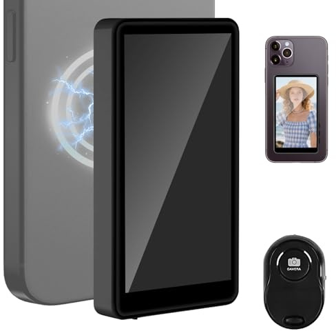 Genérico Vlog Selfie Monitor Screen, Magnetic Phone Mirror, 4.09x2.36x0.39 Inches, Lightweight Smartphone Mount, Portable Travel Gadget, Back Camera Recording for Indoor Outdoor Vlogging Accessory