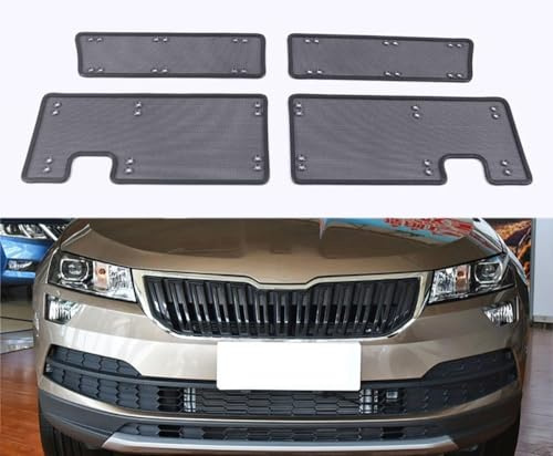 YMLVET Grille Radiateur Voiture Filet de Protection Anti-Insectes pour Skoda Karoq 2018, Calandre Avant Voiture Filets Protection Accessoires
