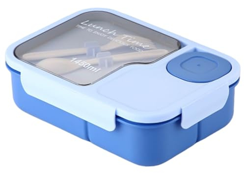 LEADSDGE Lonchera portátil con cubiertos con múltiples compartimentos para el almuerzo con utensilios de comer para viajes, preparaciones de comidas de polipropileno y materiales AS