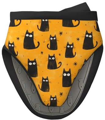 Mini gants de cuisine en silicone résistants à la chaleur - Motif chat noir - Pour cuisine et pâtisserie