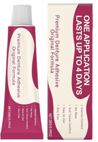 Byuexhp Colle adhésive puissante pour prothèses dentaires - 28 g - Crème adhésive pour dents artificielles - Colle adhésive antidérapante pour prothèses dentaires - Pour les voyages, la maison