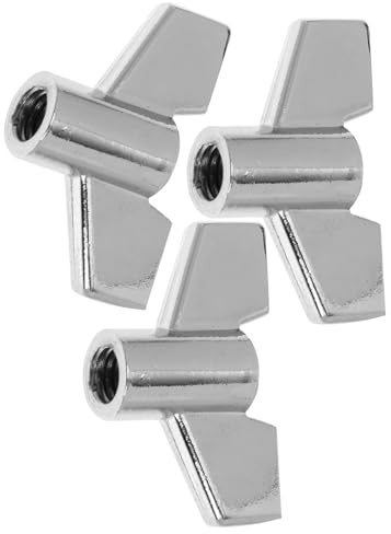 UPKOCH 3 Stück Aluminium Schlagzeug Beckenmuttern Langlebige Flügelmuttern für Hi Hat und Becken Schnellspann Trommelmuttern für Perkussionisten