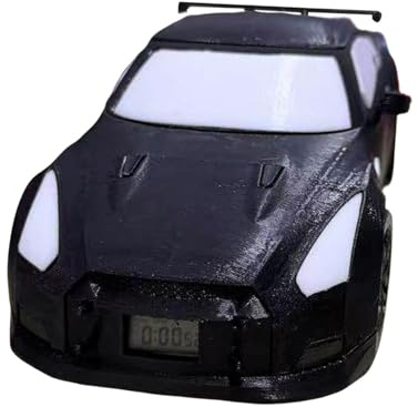 F Fityle Sport Race Car Toy Display Screen with Alarm Clock Realistic Time Display Classic Vehicle Toy for Birthday Holiday New Year, black