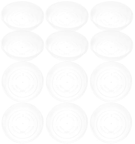 Kichvoe 20 Piezas de Bandejas para Macetas Transparentes Redondas de Plástico PP, Platillos para Plantas Bandeja de Drenaje para Jardín y Uso en Interiores, Tamaño 160 Mm