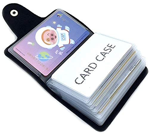 AltomStar Kreditkartenetui in 9 Farben für Damen und Herren, Bankkartenetui, 24 Kartenfächer (schwarz) (Größe: Einheitsgröße)