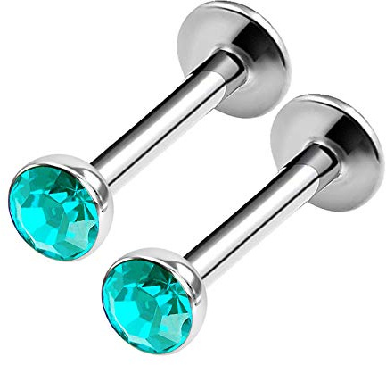KJM FASHION 2 Stk Chirurgischer 316-l-stahl Labret 1,2 mm 16 g Ohrringe