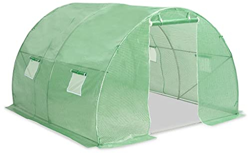 vidaXL Gewächshaus 9 m² 300x300x200 cm Treibhaus Tomatenhaus Frühbeet Garten Schwarz