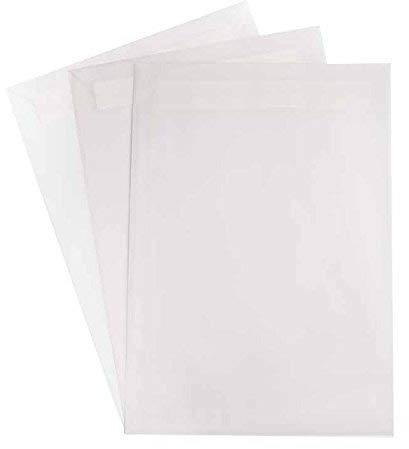 25 Versandtaschen DIN C4 Transparent 90 g/m² - 229 x 324 mm 22,9 x 32,4 cm - selbstklebend mit Abziehstreifen - ohne Fenster