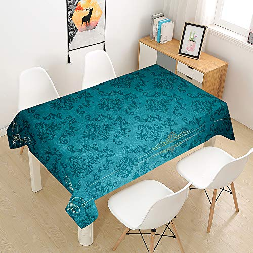 Chickw1 Tischdecke Wasserdicht Abwaschbar Europäischer Stil, Wasserabweisend Fleckschutz Rechteckig Abwischbare Wachstuch Ölfest Pflegeleicht Küchentischabdeckung (140x200cm,A)
