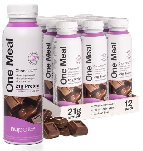 NUPO® Mahlzeitenersatz Trinkmahlzeit zum abnehmen [Schokolade - 12 Stk.] - Diät Drink zum abnehmen - Abnehm Shake Mahlzeitersatz - Drink Mahlzeit - Nahrungsersatz - Flüssignahrung Mensch