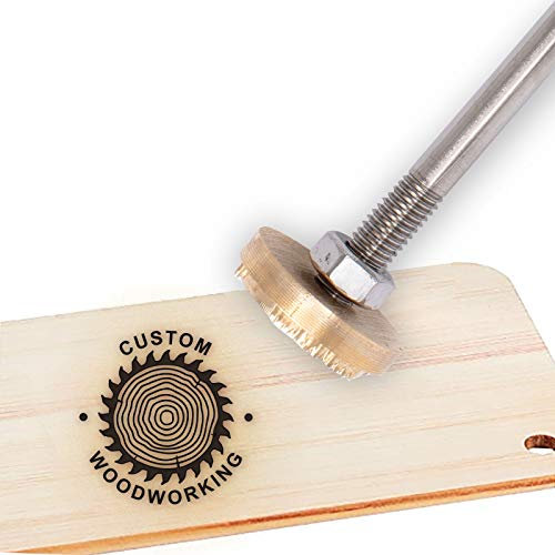 OLYCRAFT Custom Wood Branding Eisen 3CM Leder Branding Eisenstempel Custom Logo BBQ Heat Stamp Mit Messingkopf Und Holzgriff Für Die Holzbearbeitung, Backen Und Handgefertigtes Design - Stumpf