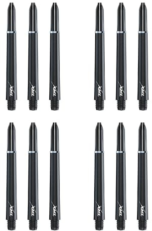 RED DRAGON TRX Medium Black Graphite Effect Stems - 4 Sets per Pack (12 Stems in total)