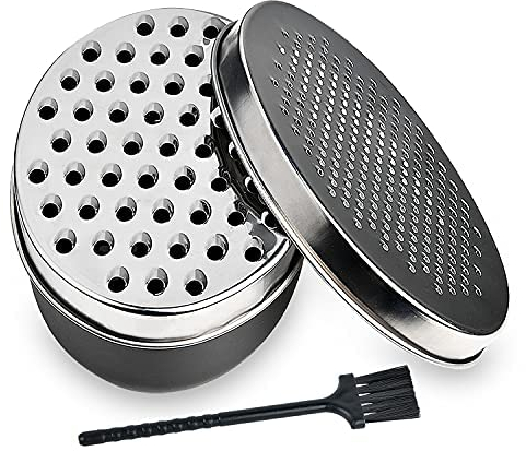 Cheese Grater Grater Lemon with Food Storage Container & Lid Grinder Grater for Kitchen-Perfect for Hard Parmesan, Ginger, Vegetables, Butter (Black)