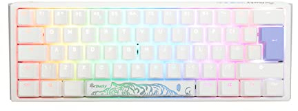Ducky One3 Pure White Mini RGB Speed Silver Cherry MX Switch Keyboard - UK Layout