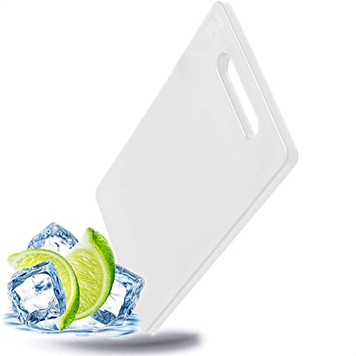 Kerafactum Schneidbrett Cocktailbrett Barbrett mit Griff Schneide Brett Küchenbrett Schneidebrett Griffbrett zum Schneiden Küchen Tranchierbrett weiss 30x20x1 cm Kunststoff BPA free