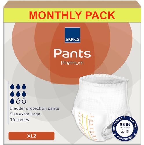 Abena Premium Incontinence Protective Underwear, Abena Pants, Pull-ups, Moderate/Heavy Absorbency, Level 2, Extra Large, 96 Count