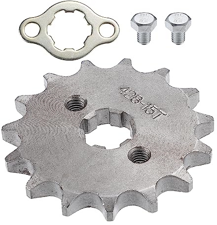 QUARKZMAN 428 Stil 15 Zähne 17mm Vorderrad Ritzel Set 1 Satz Motorräder | Metall, 17 mm Innendurchmesser, 30 mm Mitte-Zu-Mitte, Für Grube Geländewagen, ATV, Go-Kart, Quad