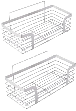 Ibergrif M34036A Duschablage ohne Bohren, 2 Stück Rostfreie Badezimmer Organizer, Badregal Edelstahl, Bad Eckregal, Badezimmermöbel, 2 Stück, Silber