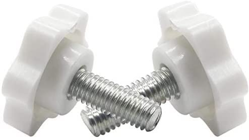 Spiegel-Schrauben,Schraubenabdeckungen, Käfigmuttern, Rändelschraube M4 M5 M6 M8M10 Weißes sternförmiges Gewinde Klemmgriffbolzen Bakelit-Handknopf Spannschraube Industrieausrüstung Kunststoffstahl (L
