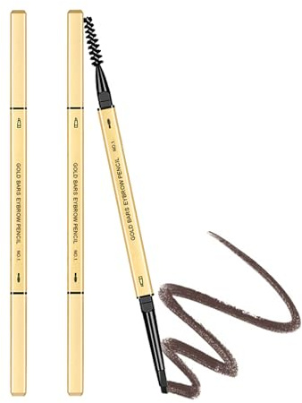 Eyebrow Pencil Dual-Sided Eye Brower Pencil, Fine Tip Rapid Brow Precise Sweatproof Brow Pen with Brow Combs (05# Dark Brown 2 Pcs)