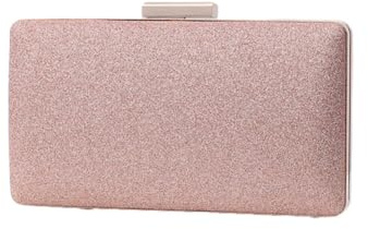 Hixingo Damen Cocktail Abendtasche Elegante Kette Tasche Clutch Bag für Frauen Kleine Glitzer Handtasche Party Clutch Geldbörse für Hochzeit Parteien Abschlussball (Roségold,17.5x9x5cm)