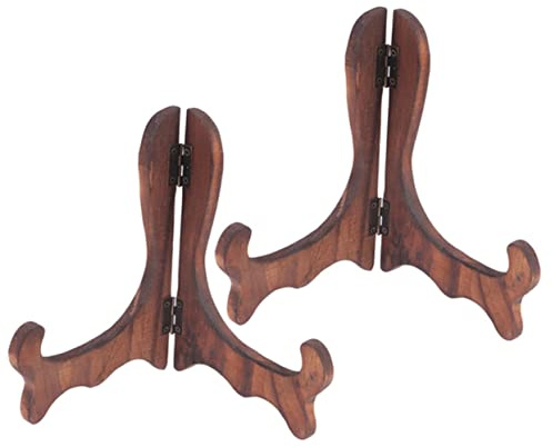 Abaodam Elegant Wooden Display Stand Dish Display Rack Book and Picture Holder for Occasions