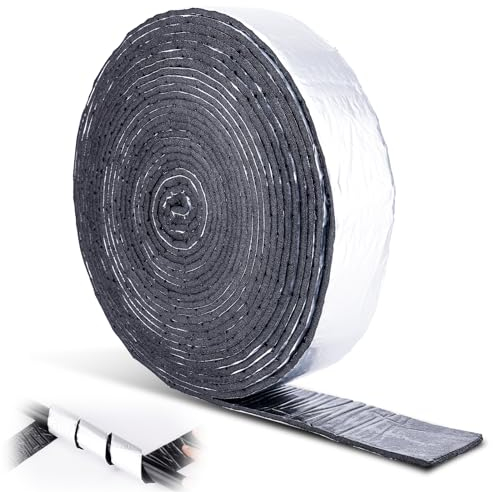 10m Nastro Isolante per Tubi, Larghezza 5cm Avvolgimento Isolante per Tubi dell'Acqua Invernali Protezione Autoadesiva dal Caldo e dal Freddo Nastro in Alluminio per Esterni