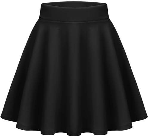 Zeagoo Falda Mujer Verano hasta la Rodilla de Cintura Alta Plisada Falda Minifalda Negra XXL