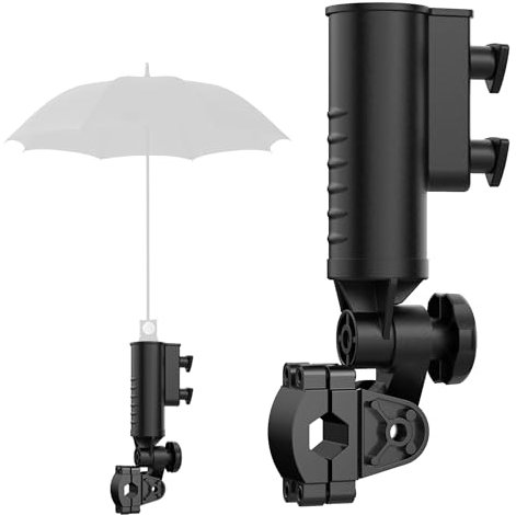 10L0L Golfwagen-Sonnenschirmhalter für Golfschubkarre/Motocaddy/Powakaddy/Kinderwagen/Rollstuhl/Strandstuhl, strapazierfähiger, Verstellbarer Golfschirm mit Aluminiumlegierungsbasis