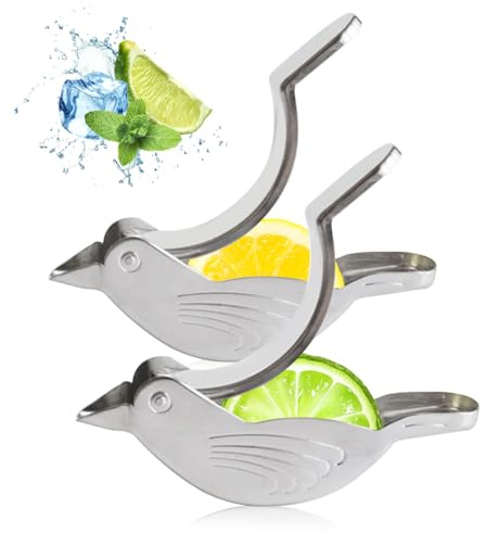 HyzaPhix 2pcs Lemon Juicer, Manual Lemon Squeezer Portable Lime Juicer, Bird Shape Hand Press Juicer for Orange Lemon Lime Pomegranate (BIRD)