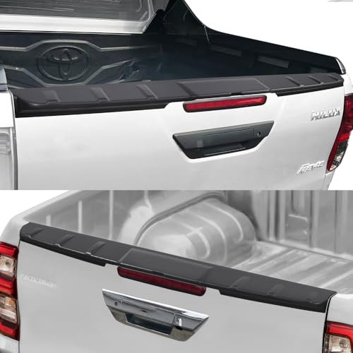 JHCHAN Protector de Borde de Carga para Toyota Hilux 2021-2025 Invincible GR Sport Invincible X Rocco Hilux VIII AN110 AN120 AN130 Protector de portón Trasero, ABS Negro