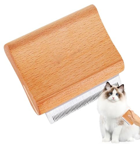 Hundebürste für kurzhaarige Hunde, Hundekämme für die Fellpflege - Hautfreundliche Fellpflege-Katzenbürste mit Holzgriff,Hundebürste zum Fellwechsel, Enthaarungsbürste, Haarbürste, Welpenbürste für be