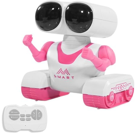 Hylukon - Robot infantil de juguete, robot de juguete, robot de control remoto recargable, robot inteligente con ojos LED, música, cabeza y brazo flexibles, juguete infantil 3 4 5 6 7 8 años niño niña