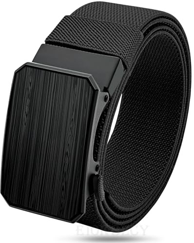 EIOKBECY Arbetsbälten i nylon, vardaglig utomhusplastbälte för män och kvinnor, justerbara taktiska bälten med snabbfrigörande metallspänne, tygbälte, Svart+1t, 125cm(49)
