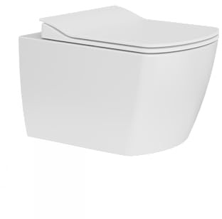 Creavit ELEGANT Dusch-WC Taharet-WC Bidet Häng WC spülrandlos inkl. | WEIß | Soft-Close WC-Deckel weiss