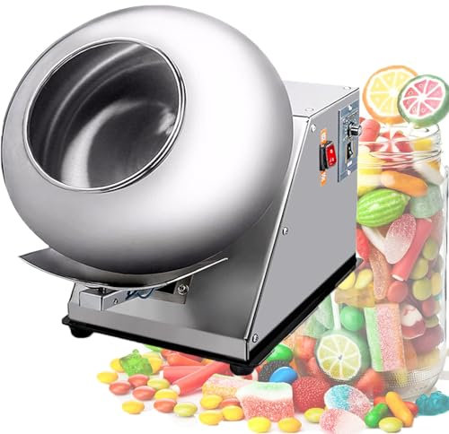 PASPRT Macchina Automatica per Il Rivestimento di compresse da 180 W Macchina per Il Rivestimento del Cioccolato Pentola per Rivestimento dello Zucchero Piano d'appoggio Piccolo
