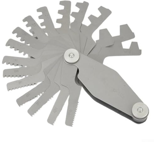 Medidor de paso de tornillo ACME de 29 grados, rosca de acero inoxidable, herramienta de medición de paso de 16 piezas 1N-12n para calibre de corte de rosca