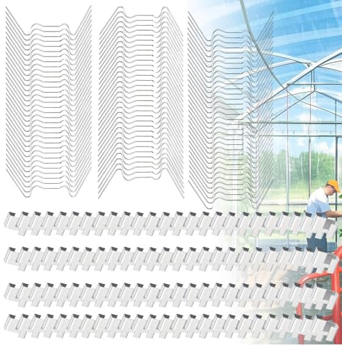 200pcs Greenhouse Glass Clips Stainless Steel Greenhouse Window Clips Glass Pane Fixings Clips,100xGreenhouse Glazing W Wire Clips and 100x Z Overlap Clips for GreenhouseGlass Replacement Accessories