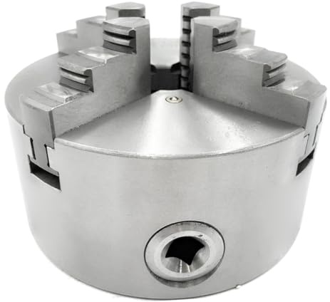 TBGCXJSV Mandrin de Tour à 4 Mors autocentrant 130 mm 5 #K12-130, Acier argenté, pour rectifieuses, perceuses et fraiseuses