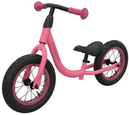 HUDORA Laufrad Up 12,5 Zoll - Leichtes Lauflernrad ab 2 Jahren - Gleichgewichtsrad mit hoher Kippstabilität - Lauflernspielzeug für Kinder von 90-105 cm - Kinderspielzeug mit 2 Rädern - Rosa